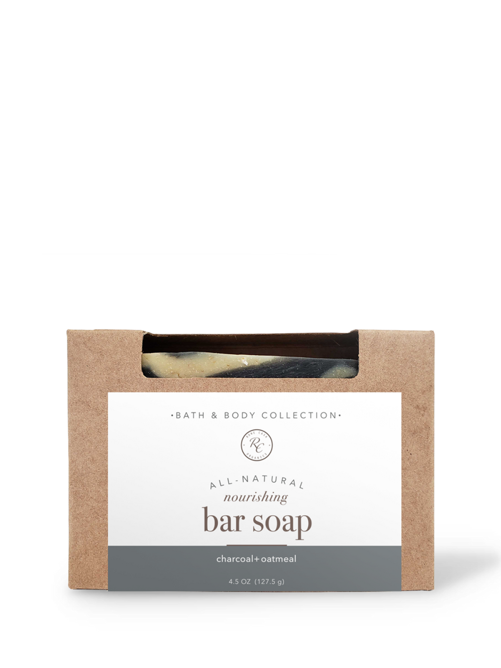 Rowe Casa Bar Soap 4.5 oz Charcoal + Oatmeal