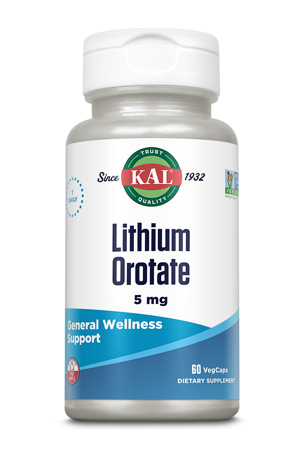 KAL Lithium Orotate 5 mg 60 vegetarian capsules