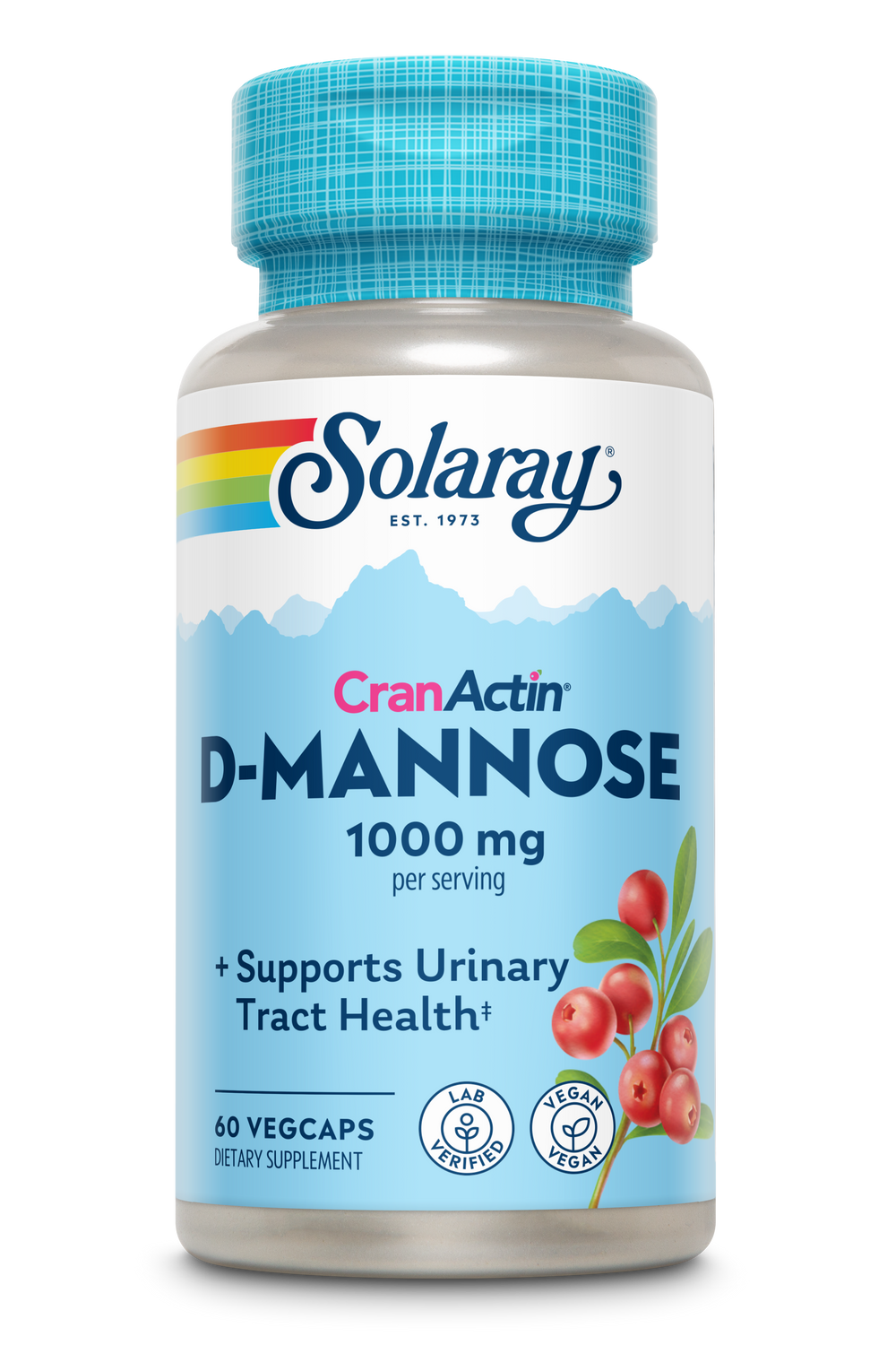 Solaray D-Mannose with CranActin 1000 mg 60 count