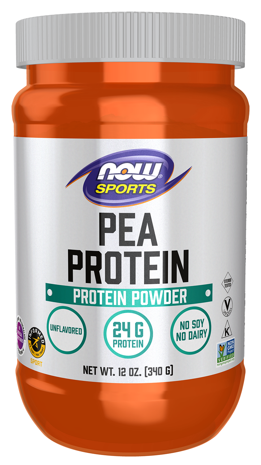 NOW Foods Pea Protein, Pure Unflavored Powder - 12 oz.