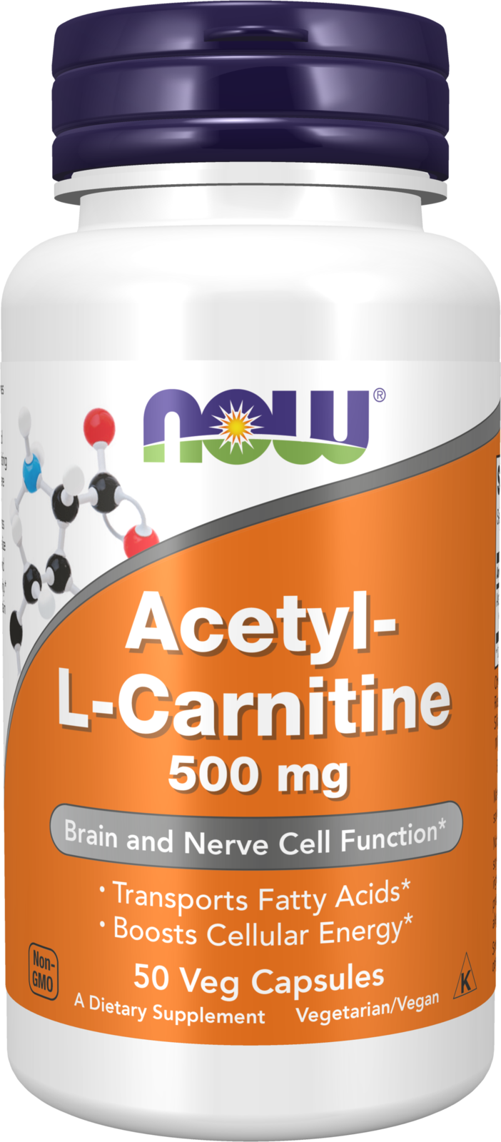 NOW Foods Acetyl-L-Carnitine 500 mg - 50 Veg Capsules