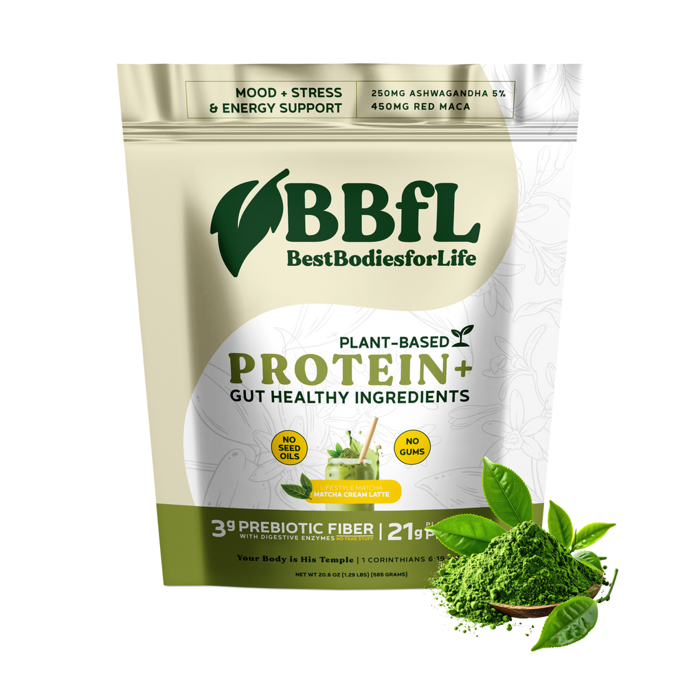 Best Bodies for Life BBfL Adaptogenic Matcha Cream Plant-Based Shake 15 servings