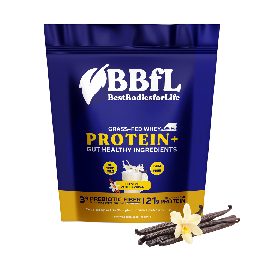 Best Bodies for Life BBfL Vanilla Cream Grass-fed Whey LifeStyle Shake 15 servings