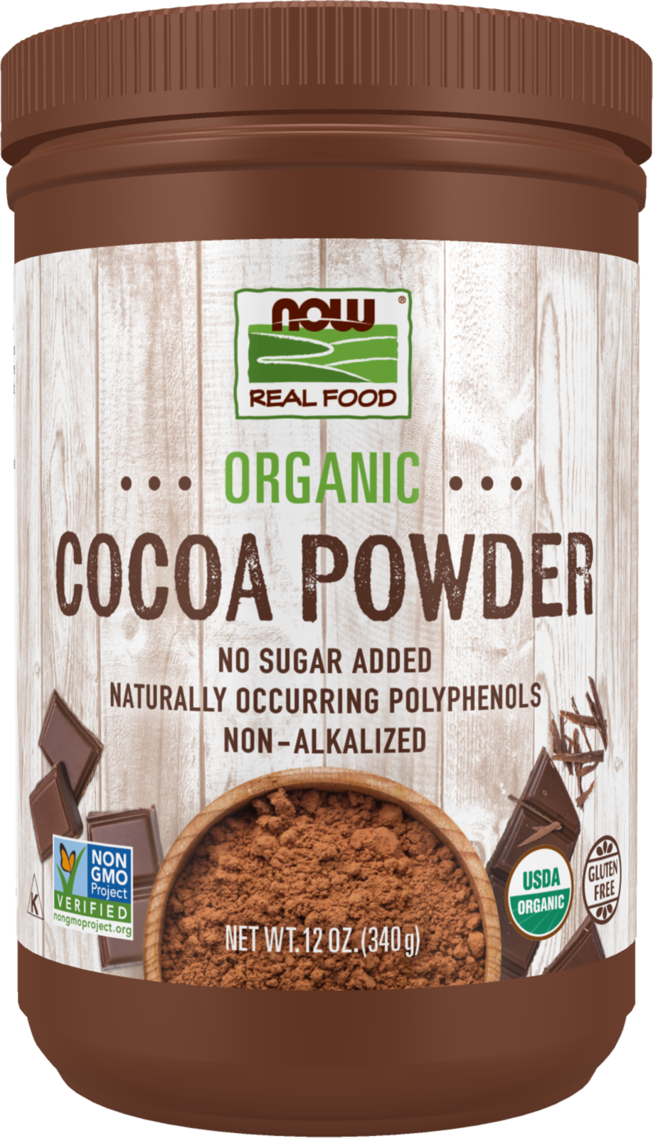 NOW Foods Cocoa Powder, Organic - 12 oz.