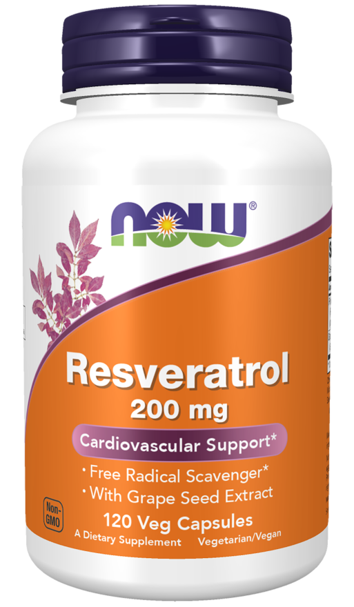 NOW Foods Resveratrol 200 mg 120 Veg Capsules