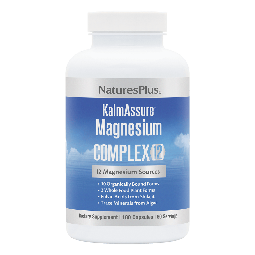 Nature's Plus KalmAssure Magnesium Complex 12 Capsules 180 Count