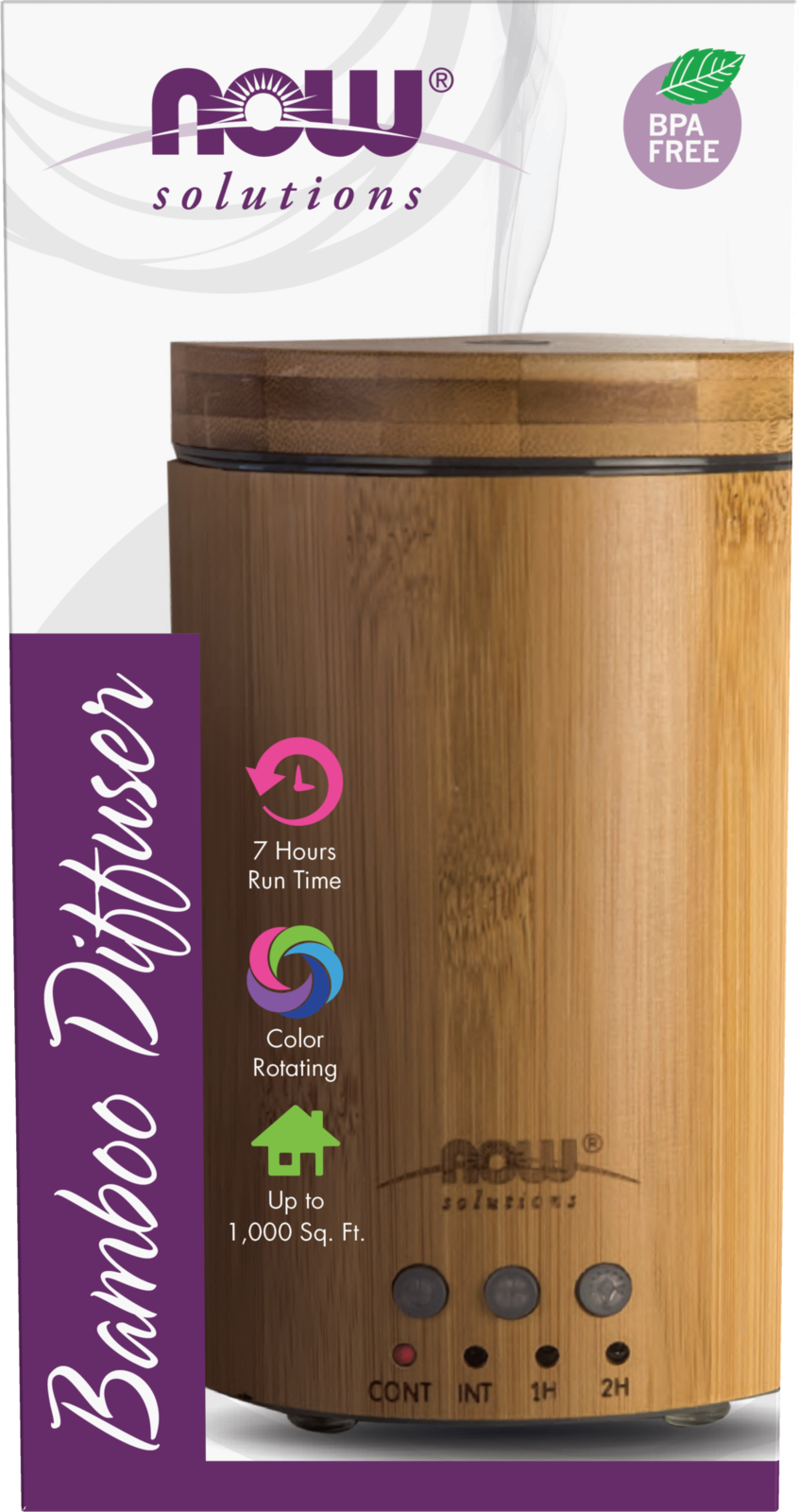 NOW Foods Ultrasonic Real Bamboo Essential Oil Diffuser
