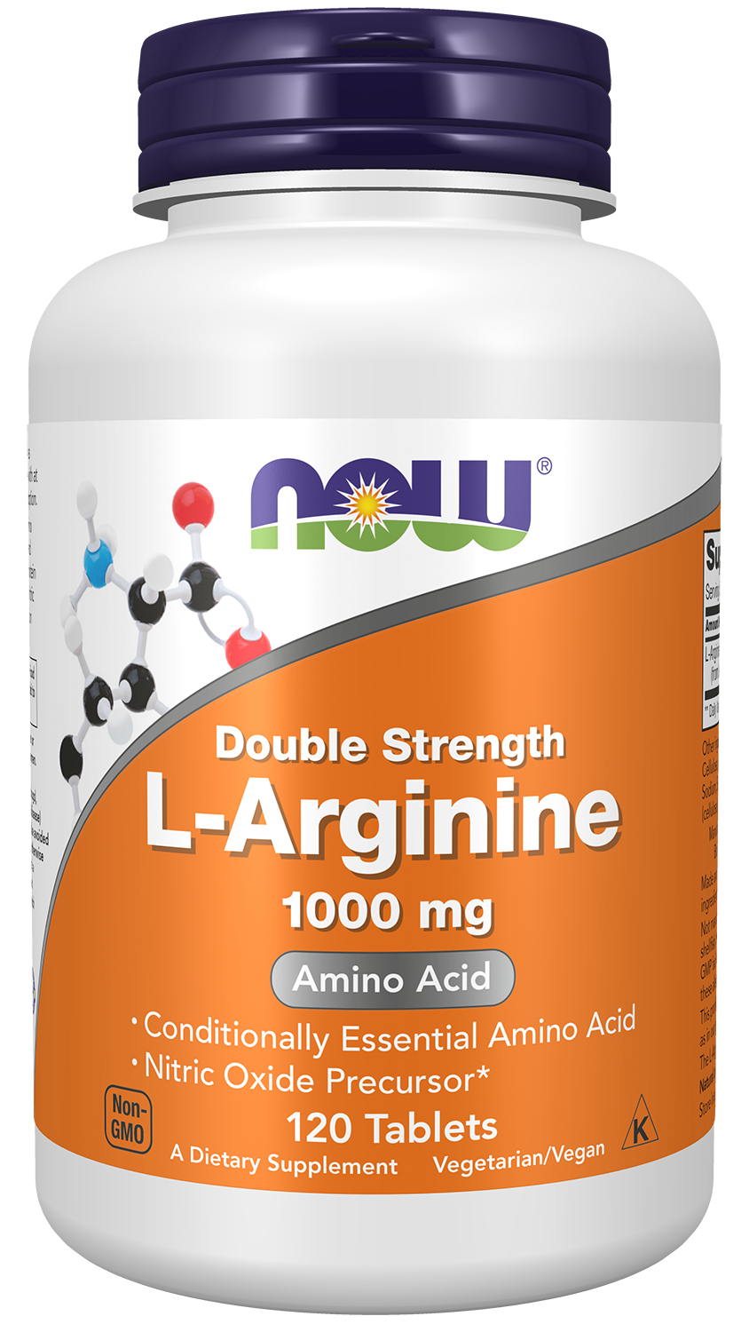 NOW Foods L-Arginine, Double Strength 1000 mg - 120 Tablets
