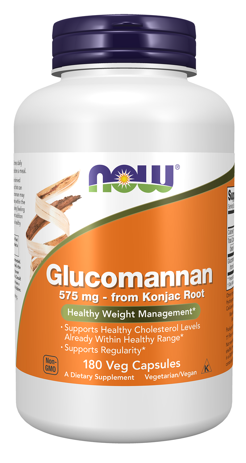 NOW Foods Glucomannan 575 mg - 180 Veg Capsules