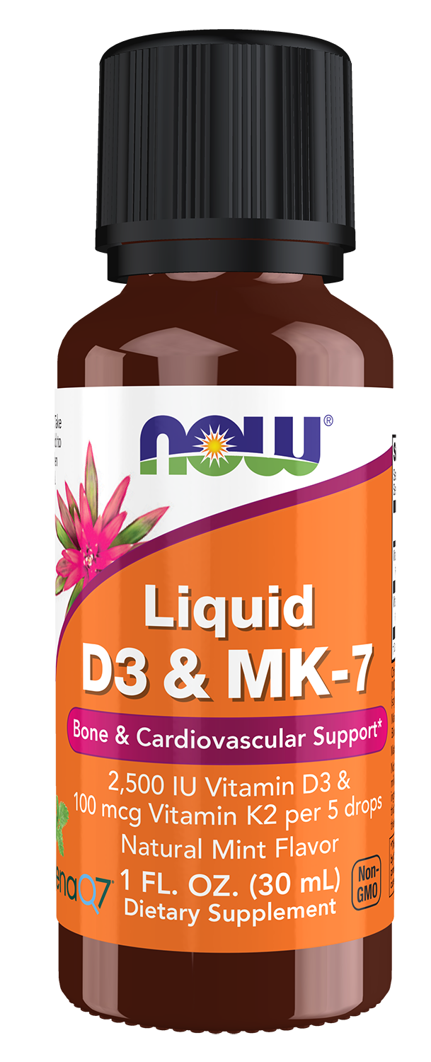 NOW Foods Liquid D-3 and MK-7 Mint Flavor - 1 fl. oz.