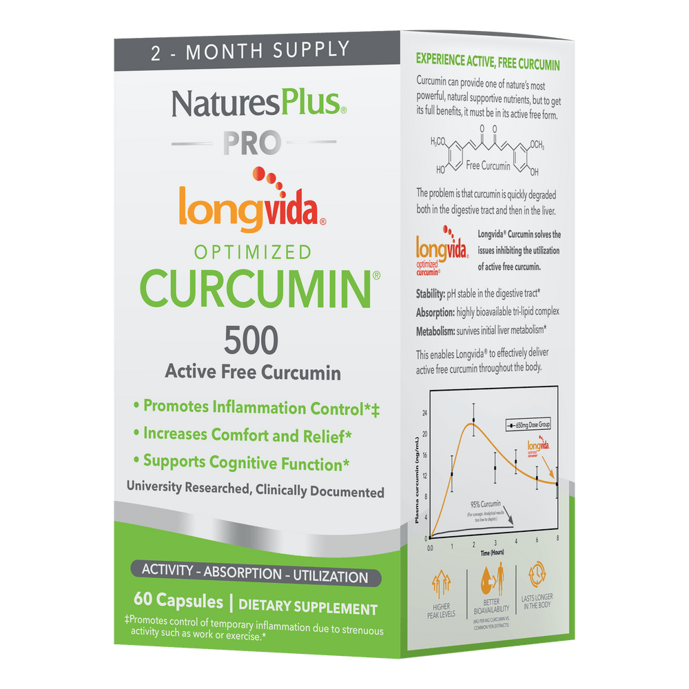 NaturesPlus PRO Curcumin Longvida 500 MG Capsules