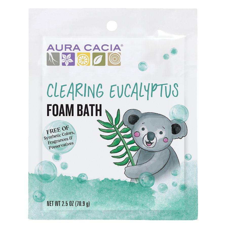 Aura Cacia Clearing Eucalyptus Kids Foam Bath 2.5 oz