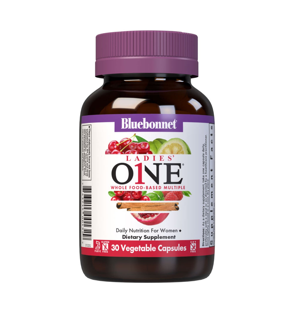 Bluebonnet Ladies One Whole Food-Based Multiple, 30 vegetable capsules, front of bottle