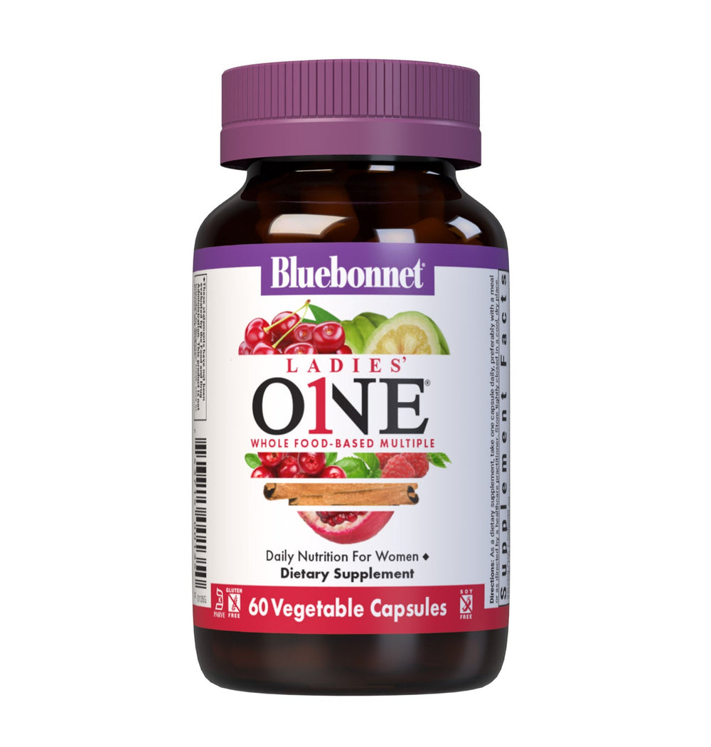 Bluebonnet Ladies One Whole Food-Based Multiple, 60 vegetable capsules, front of bottle