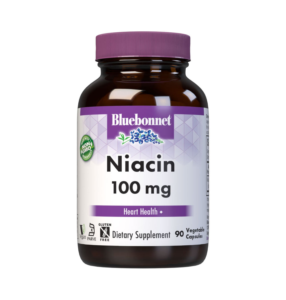 Bluebonnet Niacin 100mg, front of bottle