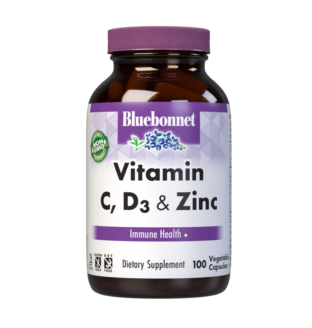 Bluebonnet Vitamin C D3+ Zinc, front of bottle