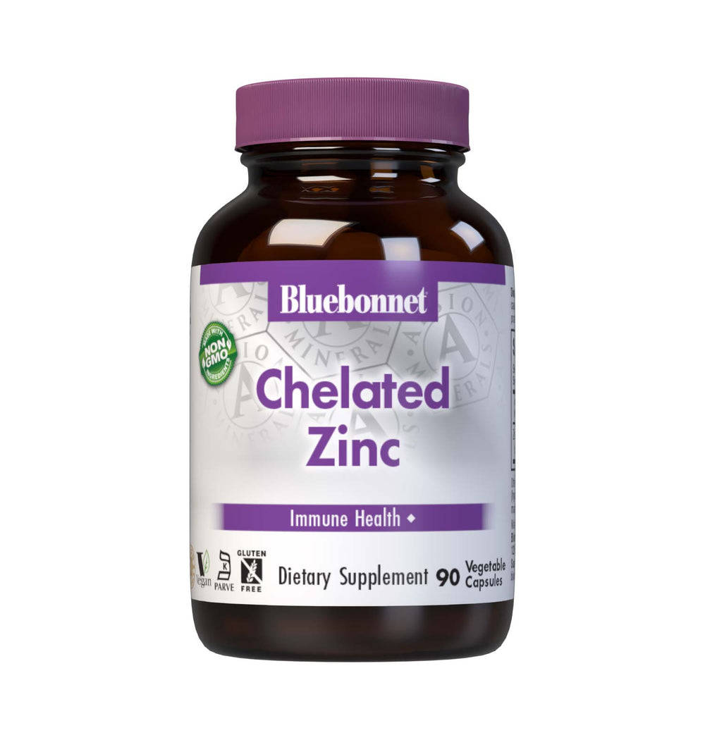 Bluebonnet Chelated Zinc 30 mg, front of bottle