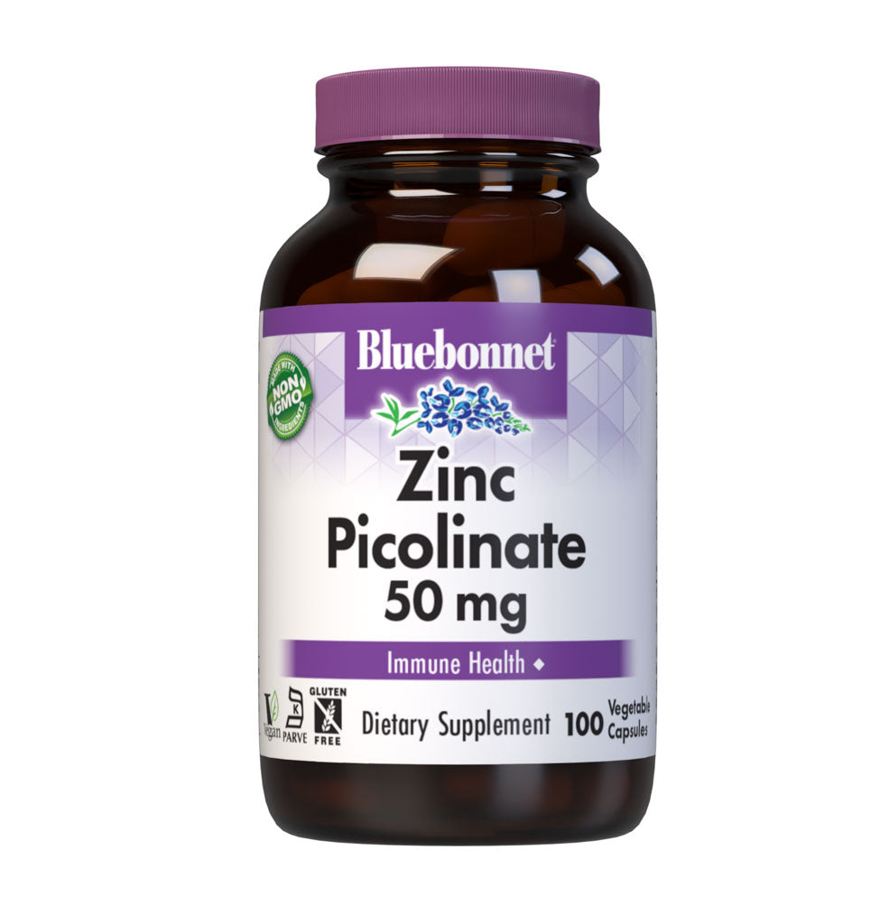 Bluebonnet Zinc Picolinate 50 mg, front of bottle
