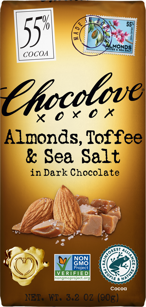 Chocolove Almond Toffee and Sea Salt In Dark Chocolate