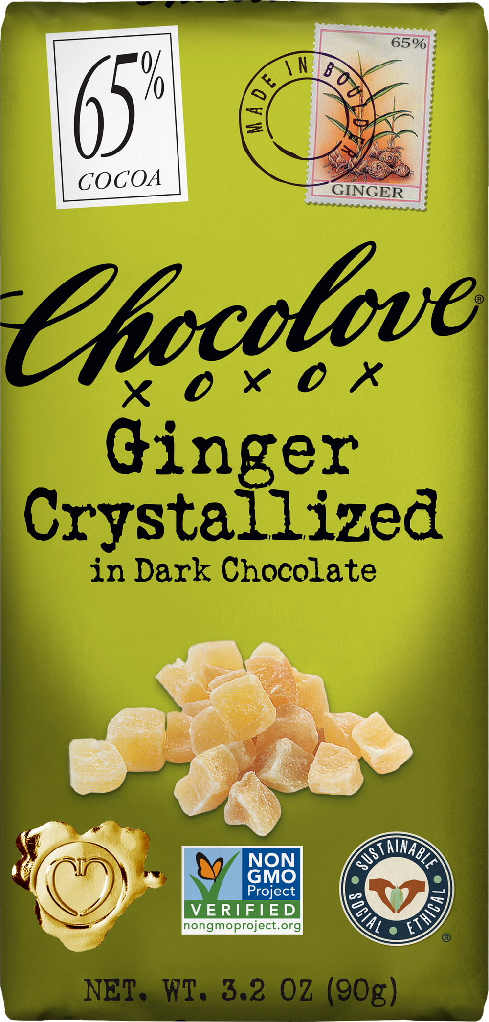 Chocolove Ginger Crystallized in Dark Chocolate