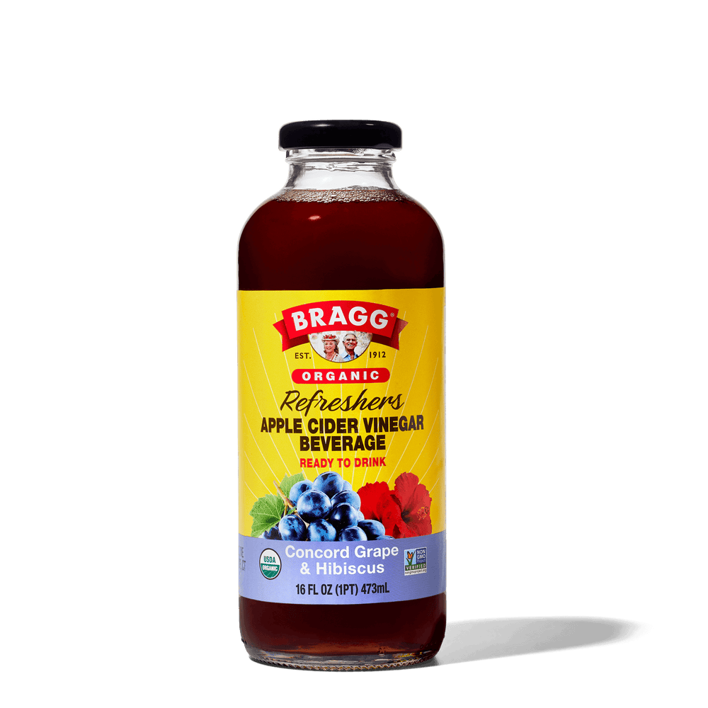 Bragg Apple Cider Vinegar Refresher Concord Grape and Hibiscus 16 oz