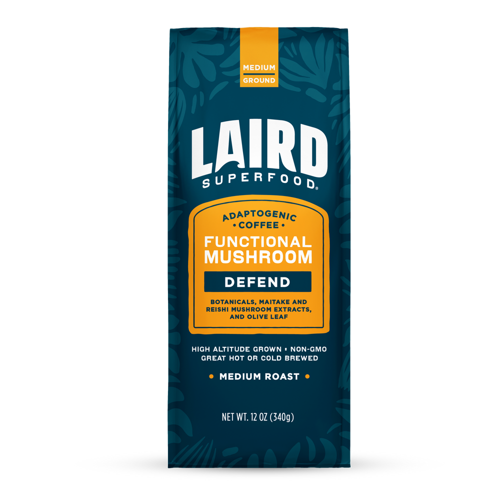 Laird Superfood DEFEND Functional Mushroom Coffee Medium Roast Ground 12 oz