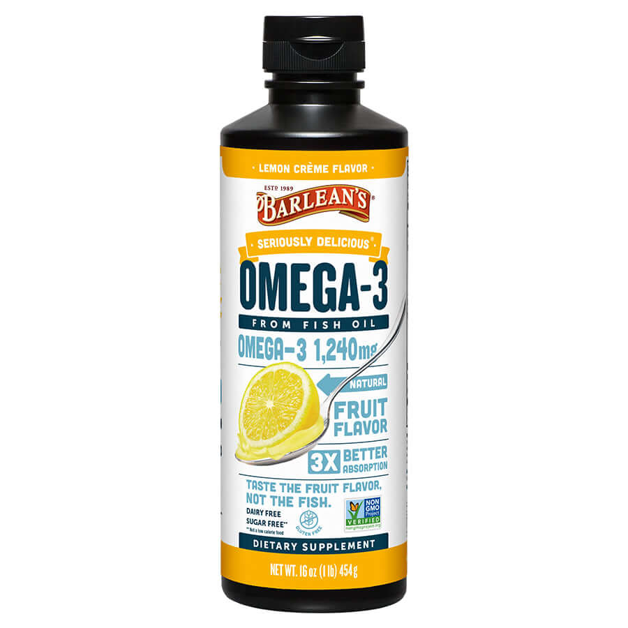 Barleans Seriously Delicious Omega-3 Fish Oil Lemon Creme 16 oz