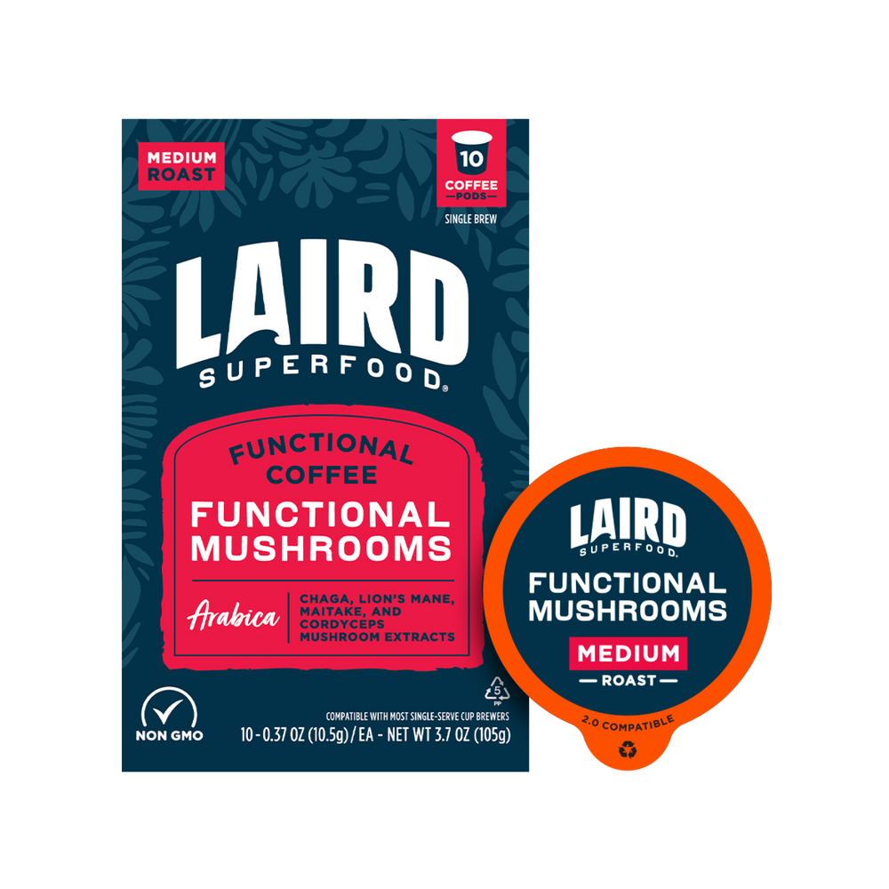 Laird Superfood Functional Mushroom Coffee K-Cups Medium Roast 10 count