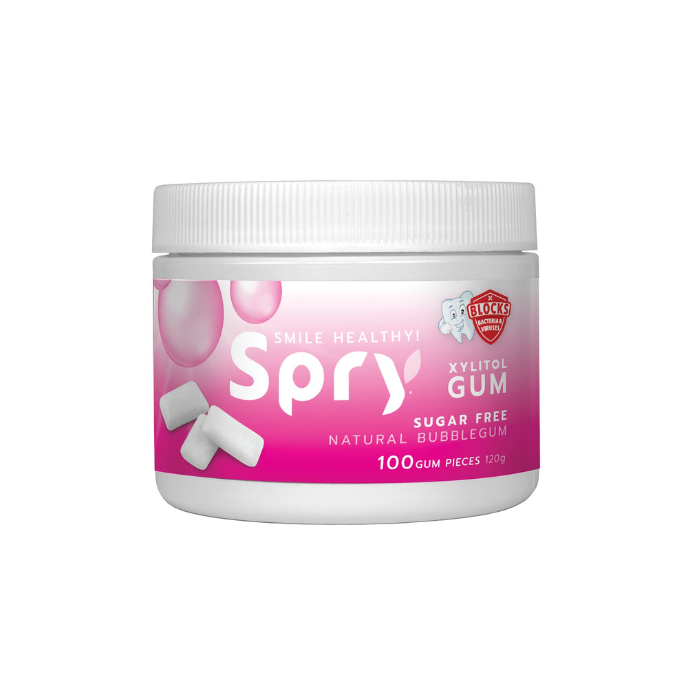 Spry Xylitol Chewing Gum Natural Bubblegum 100 count