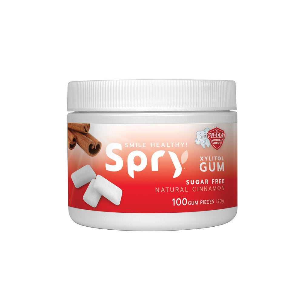Spry Xylitol Chewing Gum Natural Cinnamon 100 count