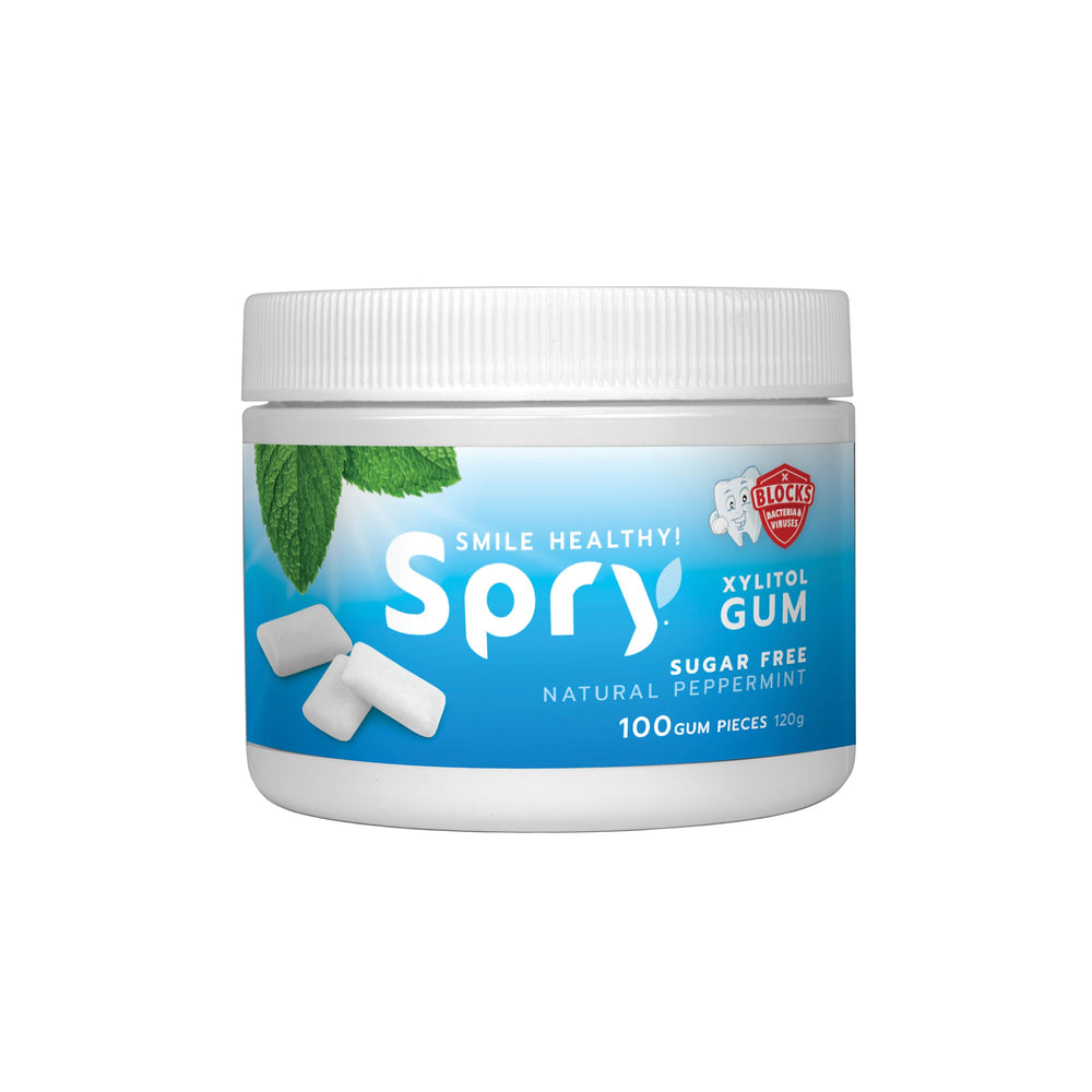 Spry Xylitol Chewing Gum Natural Peppermint 100 count