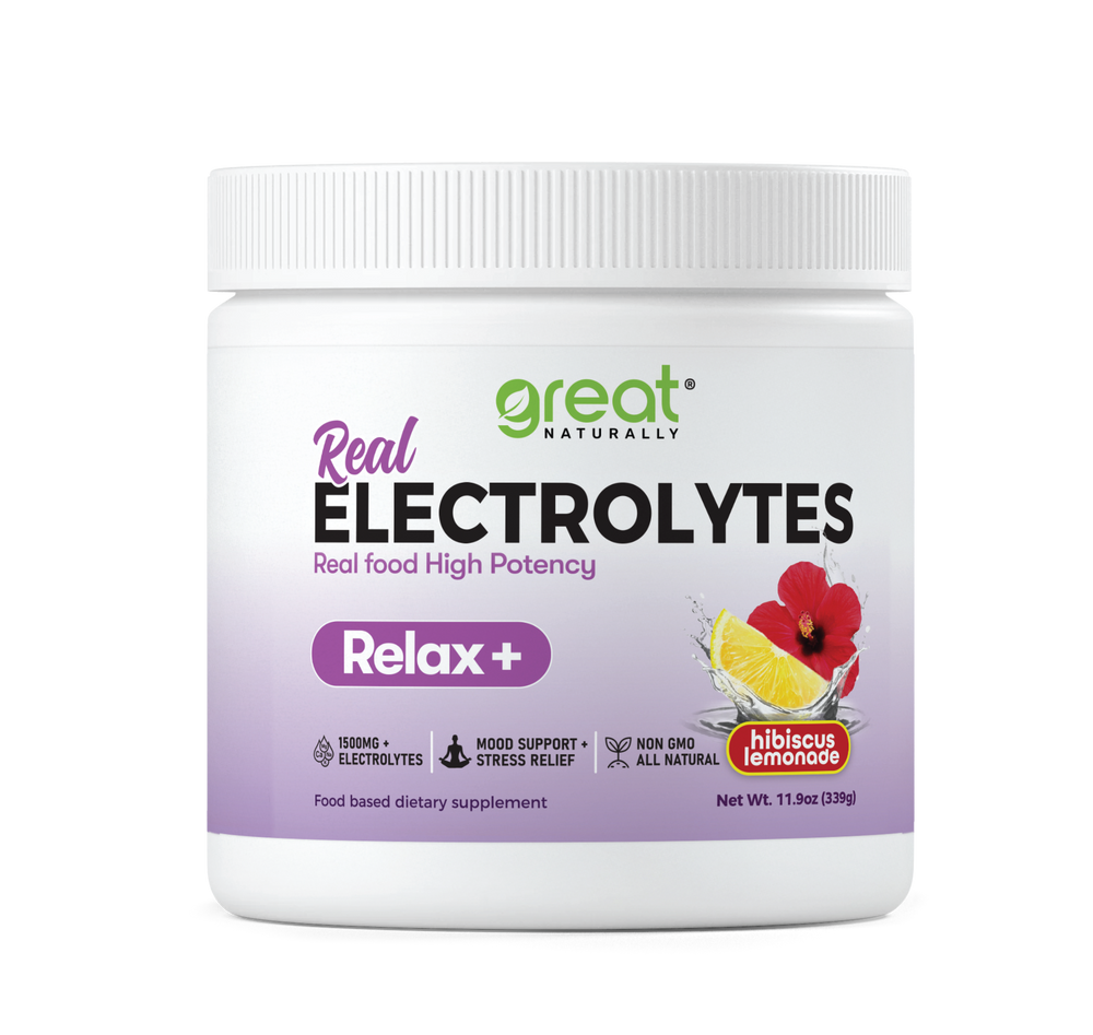Great Naturally Real Electrolytes Relax+ Hibiscus Lemonade Bottle 28 servings