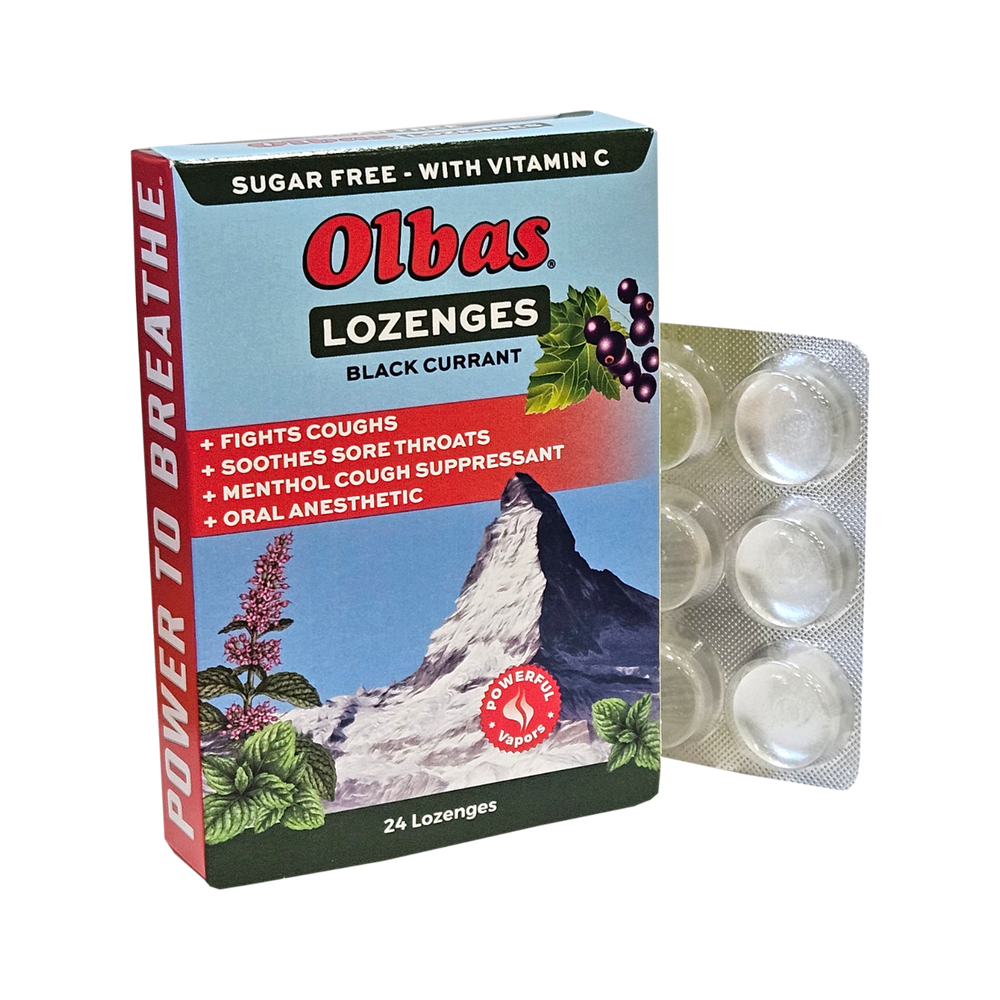 Olbas Sugar Free Black Currant Lozenges 24 ct