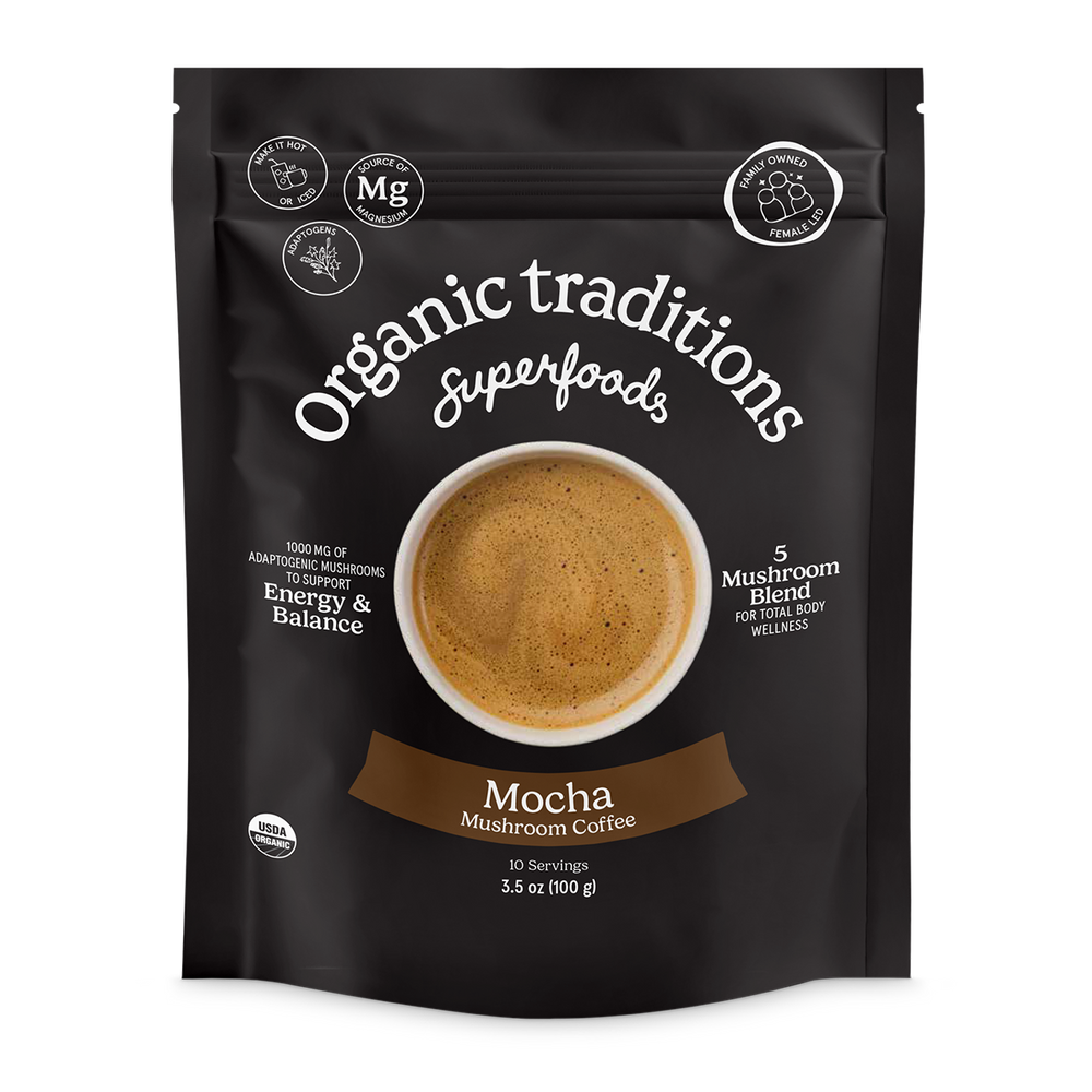 Organic Traditions Mocha 5 Mushroom Coffee Blend 3.5 oz