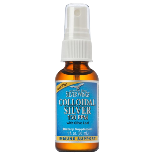 Natural Path Silver Wings Colloidal Silver Olive Leaf