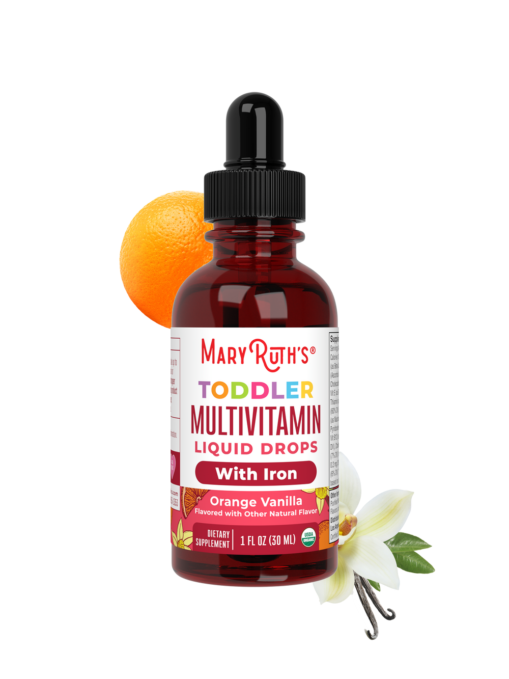MaryRuths Organic Toddler Multivitamin Liquid Drops With Iron