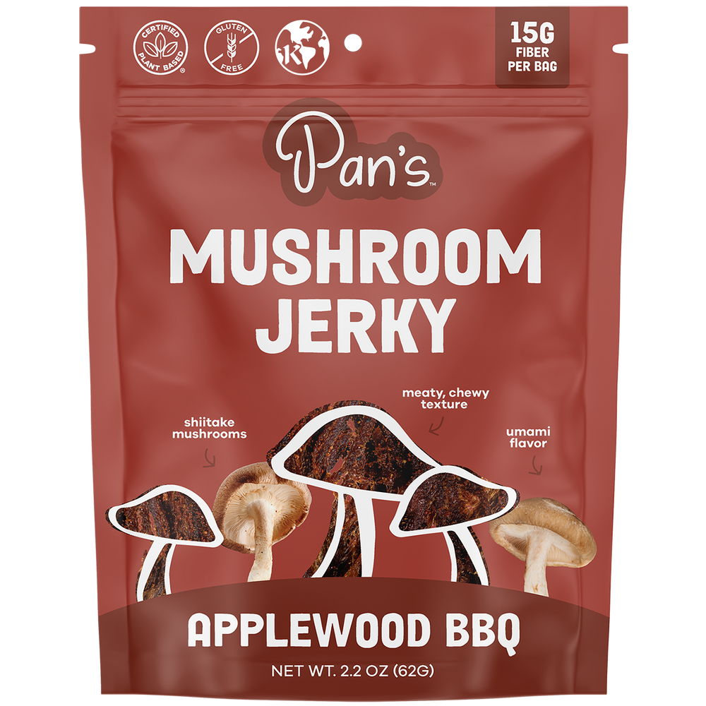 Pan's Mushroom Jerky Applewood BBQ 2.2 oz bag