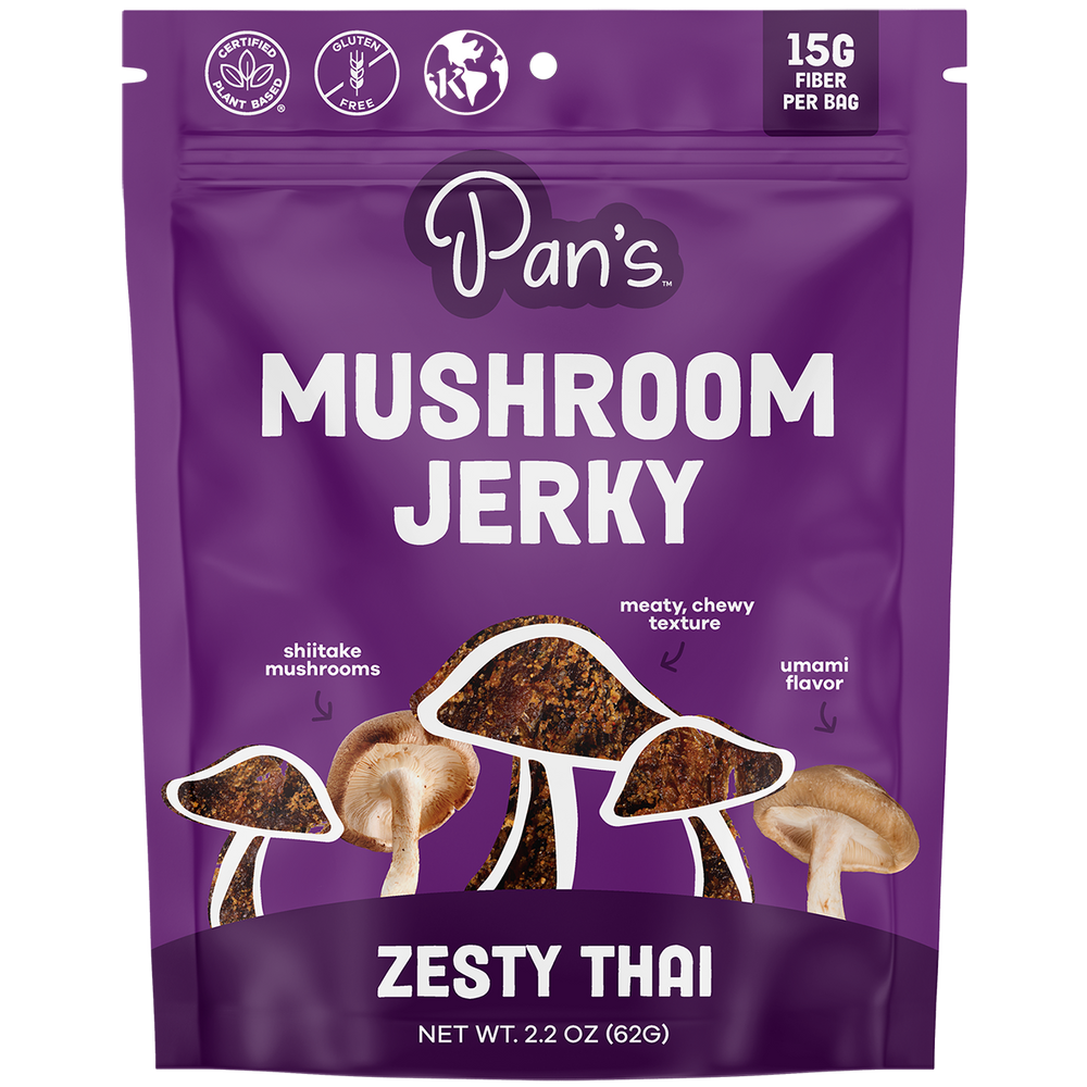 Pan's Mushroom Jerky Zesty Thai 2.2 oz bag