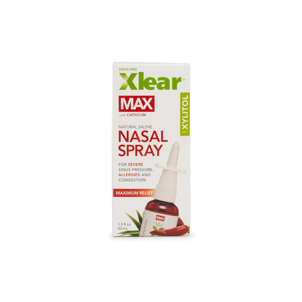 Xlear MAX Saline and Xylitol Nasal Spray with Capsicum and Aloe, 1.5 oz