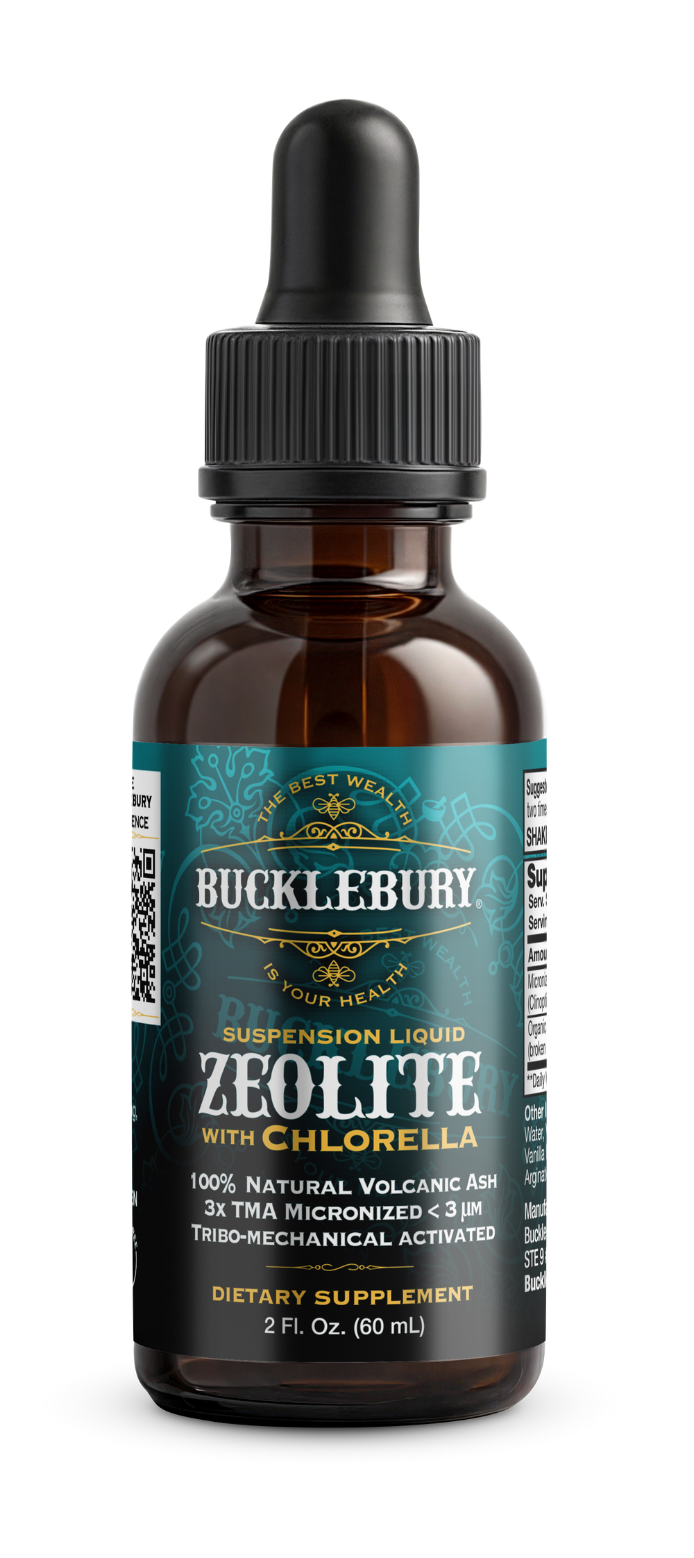 Bucklebury Zeolite Suspension Liquid with Chlorella, 2 fl oz