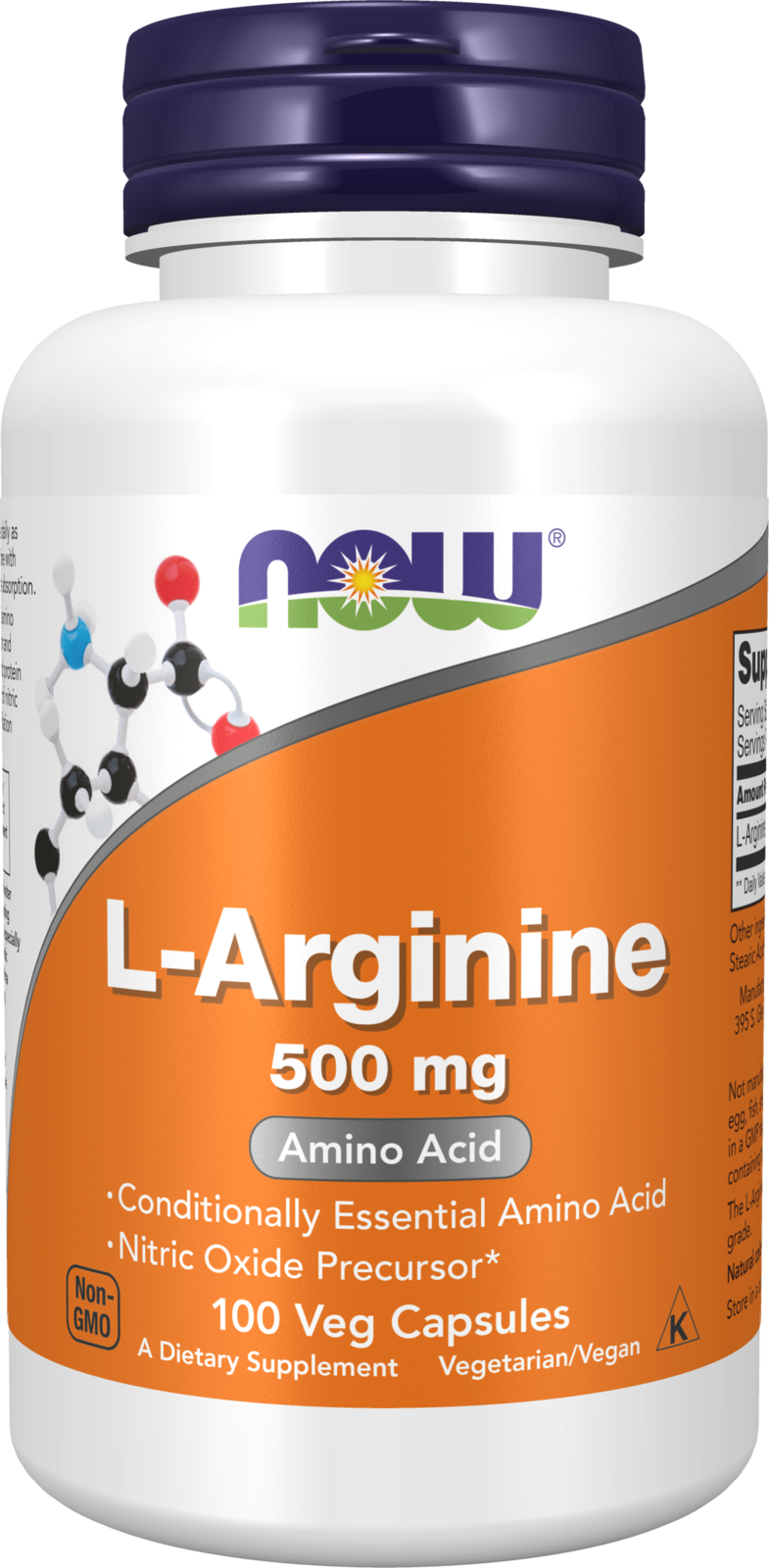 NOW Foods L-Arginine 500 mg - 100 Veg Capsules