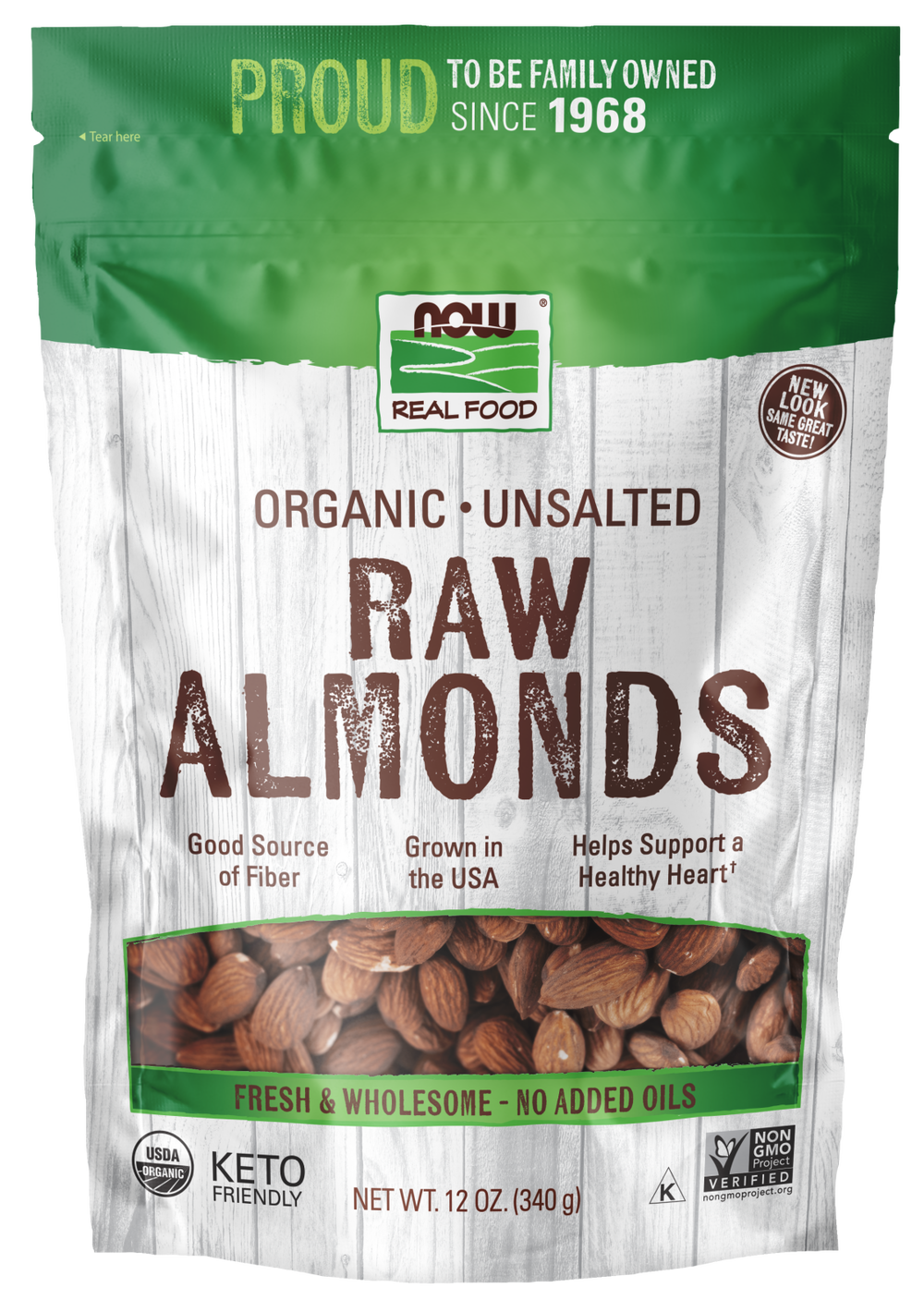 NOW Foods Almonds, Organic, Raw and Unsalted