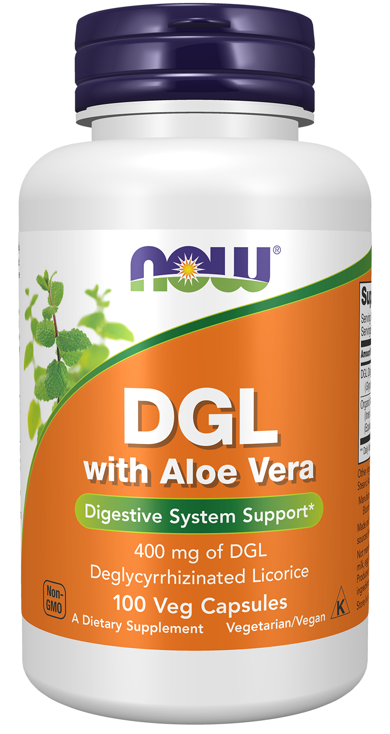 NOW Foods DGL with Aloe Vera - 100 Veg Capsules