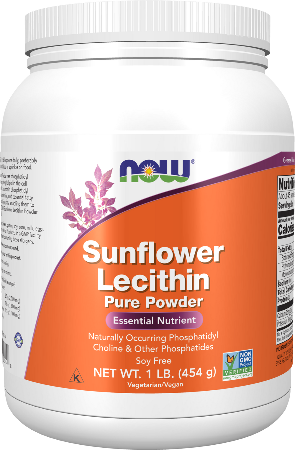 NOW Foods Sunflower Lecithin Pure Powder - 1 lb.