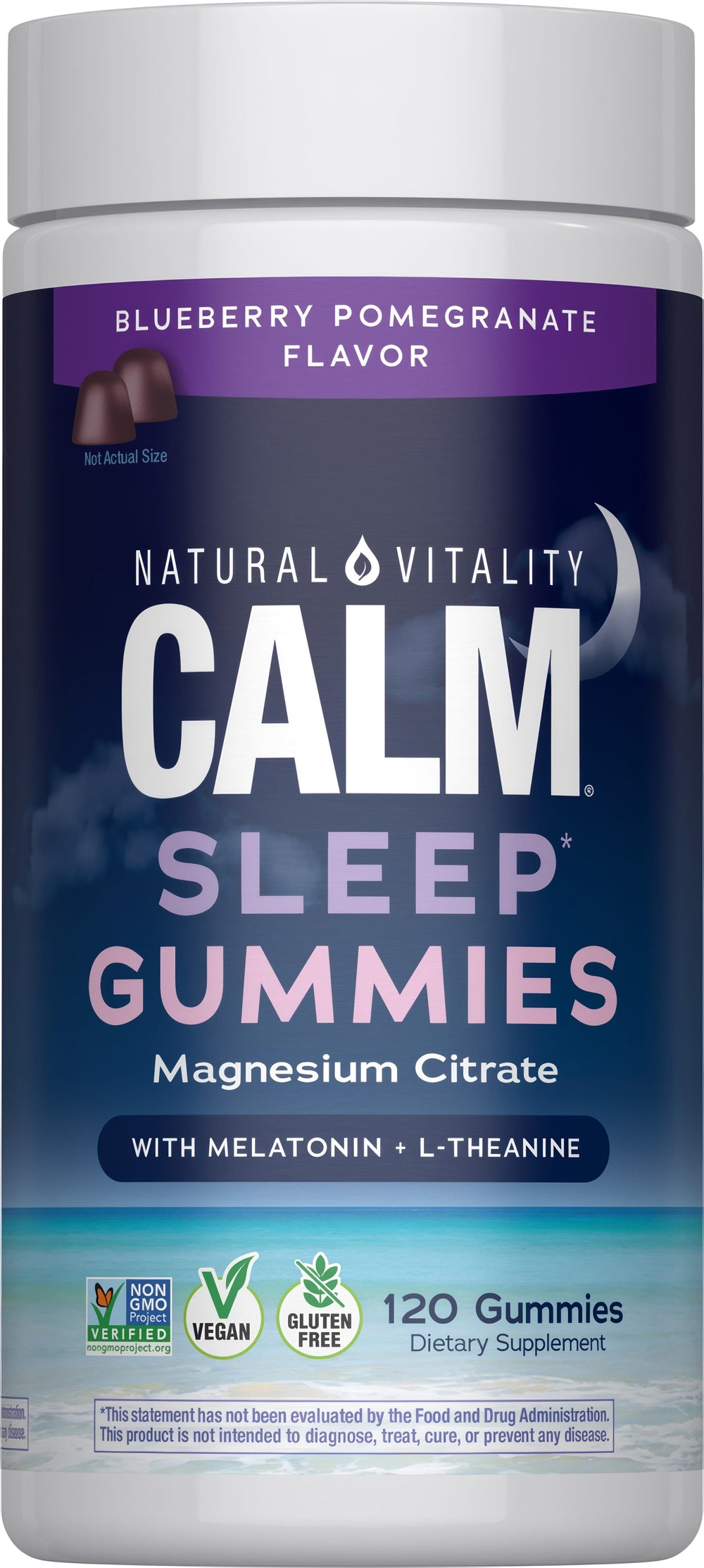 Natural Vitality CALM Sleep with Melatonin Gummies Blueberry-Pomegranate 120 gummies