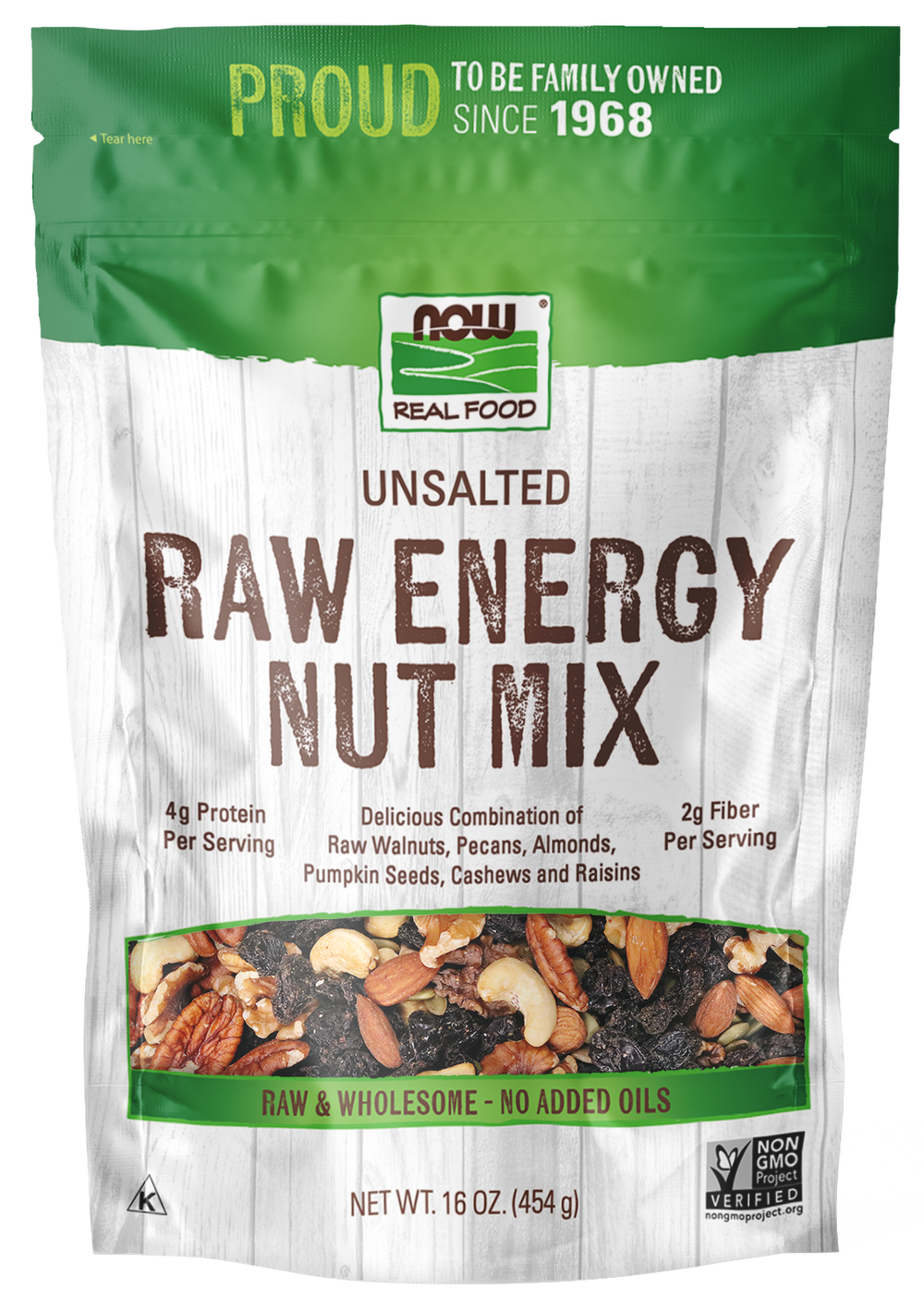 NOW Foods Raw Energy Nut Mix, Unsalted - 16 oz.