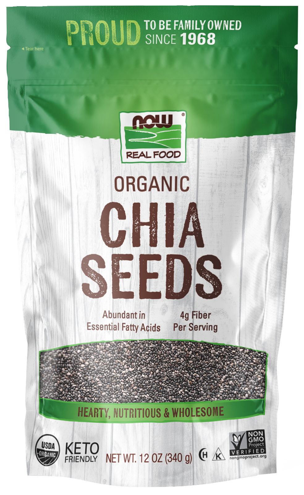 NOW Foods Black Chia Seed, Organic - 12 oz.