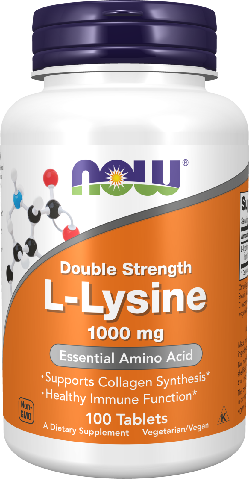 NOW Foods L-Lysine, Double Strength 1000 mg - 100 Tablets