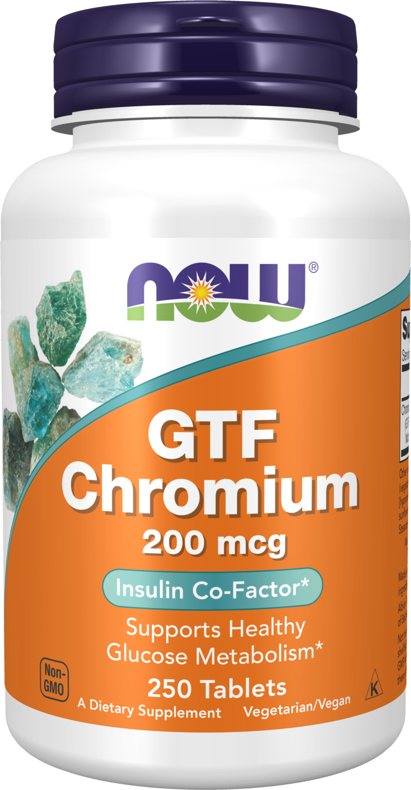 NOW Foods GTF Chromium 200 mcg Yeast Free - 250 Tablets