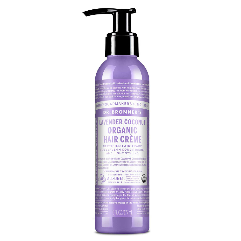 Dr Bronners Organic Hair Creme Lavender Coconut 6 oz
